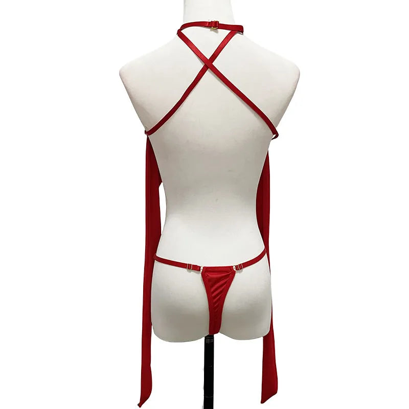 New Style Sexy Lingerie Front Fork Hot Underwear Set Red Lingerie Suit