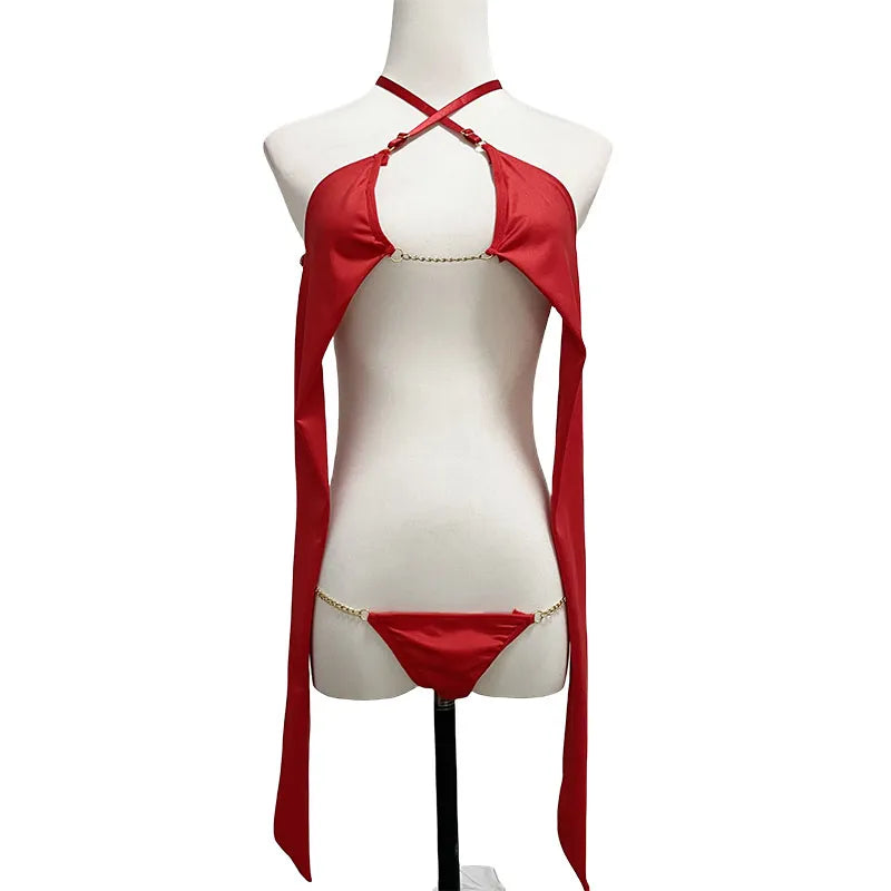 New Style Sexy Lingerie Front Fork Hot Underwear Set Red Lingerie Suit
