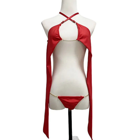 New Style Sexy Lingerie Front Fork Hot Underwear Set Red Lingerie Suit