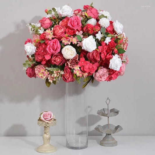 Decorative Flowers High Quality 70CM Rose Artificial Flower Ball Centerpieces Wedding Decorations
